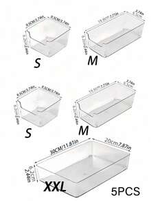 1pc Transparent Storage Box, Stackable Fridge Organizer, Refrigerator Storage Box For Fruits, Vegetables, Foods, Drinks, Grains
