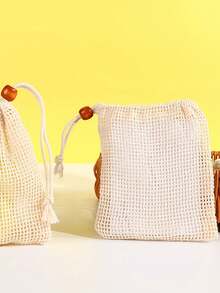 1 Pcs Apricot Mesh Bath Sponge Natural Jute Soap Bag Organic Cotton Foaming Net Baroque Style Bohemian Bath Essential Luxury Bathroom Accessory Old Money Aesthetic Vintage Washing Tool Hypoallergenic Material Machine Washable Colorfast Daily Skincare Routine Facial Cleansing  Body Exfoliation Autumn Winter Season Home Spa Experience Holiday Gift Christmas Present Valentines Day Special Thanksgiving Surprise Birthday Gift For Friends Mother Daughter Women Travel Bath Companion Gym Shower Must Have Outdoor Camping Essential Practical Household Item Design  Living Product Gentle Exfoliator Rich Lather Creator Skin Friendly Texture Compact Storage Solution Multifunctional Cleanse Tool Ready To Gift For Her Self Care Package