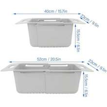 TOPINCN Cesta para Congelador Horizontal Cestas Ajustables para Congelador para Congelador Horizontal Contenedores Organizadores de Almacenamiento Expandibles Divisor con Asa para Cocina(Gris) - Tipo 2 - Ver 3