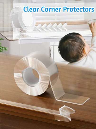 2米婴儿护角，柔软透明家具护角和橱柜门防撞条，婴儿床护栏保护器，墙面保护，自粘式保护防撞条，适用于橱柜门、桌子、玻璃桌、床架和墙壁。