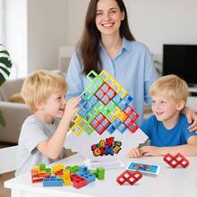 Juguete de Apilamiento con Equilibrio, Bloques Rusos de 64 Piezas, Juego de Equilibrio, Apto para Adultos, Nios y Nias a Partir de 3 Aos, Juguete de Equilibrio Perfecto para Todas Las Edades. - inicial - Ver 7