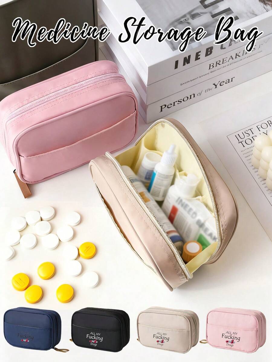 Bộ sơ cứu di động (có họa tiết) - Túi đựng thuốc, túi y tế di động, túi cấp cứu đa chức năng, túi đựng thuốc du lịch di động, không bao gồm thuốc hoặc các vật dụng khác, nhẹ và bền, thích hợp cho du lịch, sử dụng tại nhà, hoạt động ngoài trời, du lịch tàu biển, kỳ nghỉ hè, cắm trại và leo núi. Túi đựng thuốc, hộp thuốc, chai thuốc, túi bệnh viện, hộp đựng thuốc, vật dụng cần thiết khi đi du lịch, vật dụng cần thiết cho kỳ nghỉ. - Nhiều màu - Xem 1