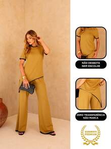 Maria do Luxo Women's Tracksuit Set, Sweatshirt And Pants With Pockets. - Green - View 5