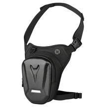 Kit Of 2 Full Finger Gloves With Tactical Protection For Motorcyclists, Bikers, Delivery Drivers, Cycling, Biking, And Motorcycles + Reinforced Leg Pouch/Crossbody Bag/Thigh Bag With Multi-Purpose Pockets - 黑色 - 查看 7