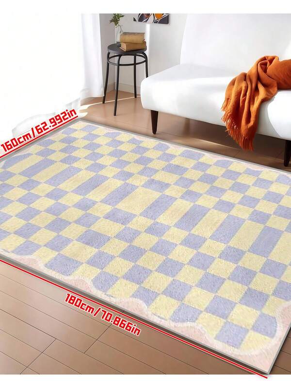 Luxury Diamond Velvet Plaid Carpet - Soft, Non-Slip, Machine Washable, Suitable For Living Room And Bedroom Decor