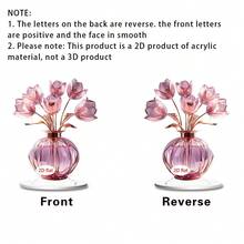 1/4/20 Adornos de rosa de cristal, placas acrílicas divertidas y multifuncionales para el hogar, dormitorio y decoración de escritorio, regalos románticos del Día de San Valentín - Multicolor - Ver 7