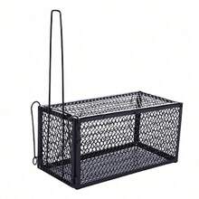 1个鼠笼 老鼠啮齿动物控制诱捕诱饵仓鼠捕鼠器人道活养高品质灭鼠笼 - 黑色 - 查看 3