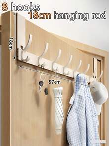 New No-Drill Door Hook, Over-The-Door Hanging Rack, Extended Length Door Mounted Clothes Hanger, Essential For Hanging Clothes. Ideal For Bedroom Storage. - Multicolor - View 27