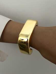 Zestaw 3/1 szt. Modny, elegancki, delikatny, vintage, geometryczny wzór kropli wody, fala, kwadrat, asymetryczny kształt CCB Metalowa, teksturowana, minimalistyczna szeroka bransoletka, odpowiednia na święta, imprezy, randki, prezent, do noszenia na co dzień