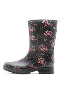 1 Pair Women's Mid-Calf Rain Boots, Fashionable Riding Style Waterproof Galoshes, Lightweight Outdoor Garden Rubber Boots - Multicolor - View 4