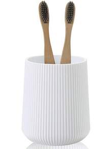 Toothbrush Holder Toothbrushes Bathroom Organizer Toothpaste - White Ribbed - 查看 7
