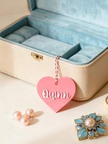 Placa personalizada em acrílico de dupla camada em formato de coração com gravação - Enfeites de árvore de Natal personalizados, texto 3D personalizado, etiquetas para presentes e enfeites para cestas de frutas, decorações de Natal, elegante, simples, única, aconchegante, personalizada, lembrancinhas de festa, presentes para a família, presentes de Natal.