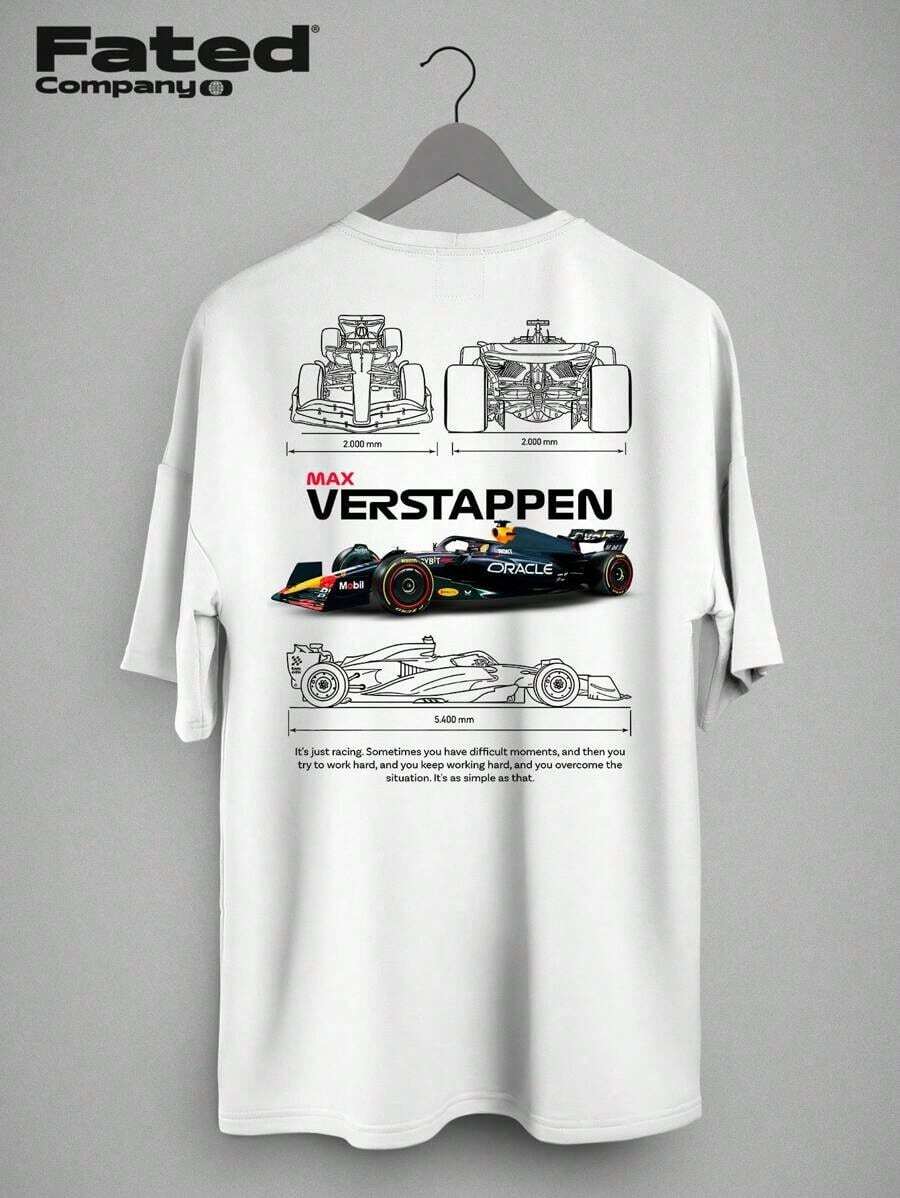 Blueprint T-Shirt - Fated Car 100% Cotton - White - View 1