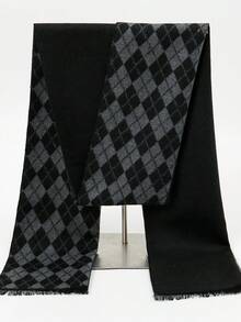 男士绅士风30*180厘米简约保暖围巾一条，适合商务、外出和日常搭配，秋冬季适用。