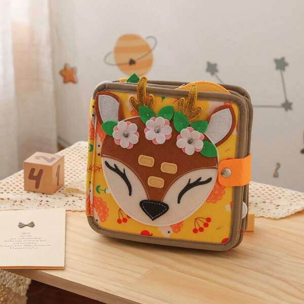 Livro de pano para bebês, aprimora a capacidade cognitiva do bebê, livro de pano colorido - treinamento visual e auditivo cativante com caudas de animais de desenho animado, poliéster macio, brinquedo de aprendizagem infantil, livro de pano para educação infantil durável, anti-rasgo e à prova d'água, estimula o despertar cognitivo tátil e visual do bebê, adequado para presentes de Natal, aniversário e outros feriados!