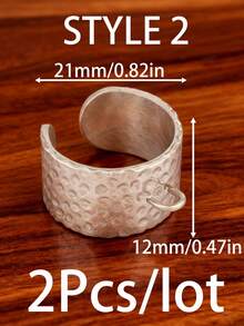2 piezas/lote Anillos con forma de estrella de mar y corazón chapados en oro de 18K PVD, accesorios de acero inoxidable ajustables, base de anillo abierto geométrico de cadena ancha para hacer joyas DIY - Anillo DIY - Ver 16