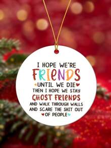 1 件亚克力圆形吊坠装饰，“愿我们成为终生挚友，坚定不移的友谊”，适用于窗户、壁炉的家居装饰 - 彩色 - 查看 10