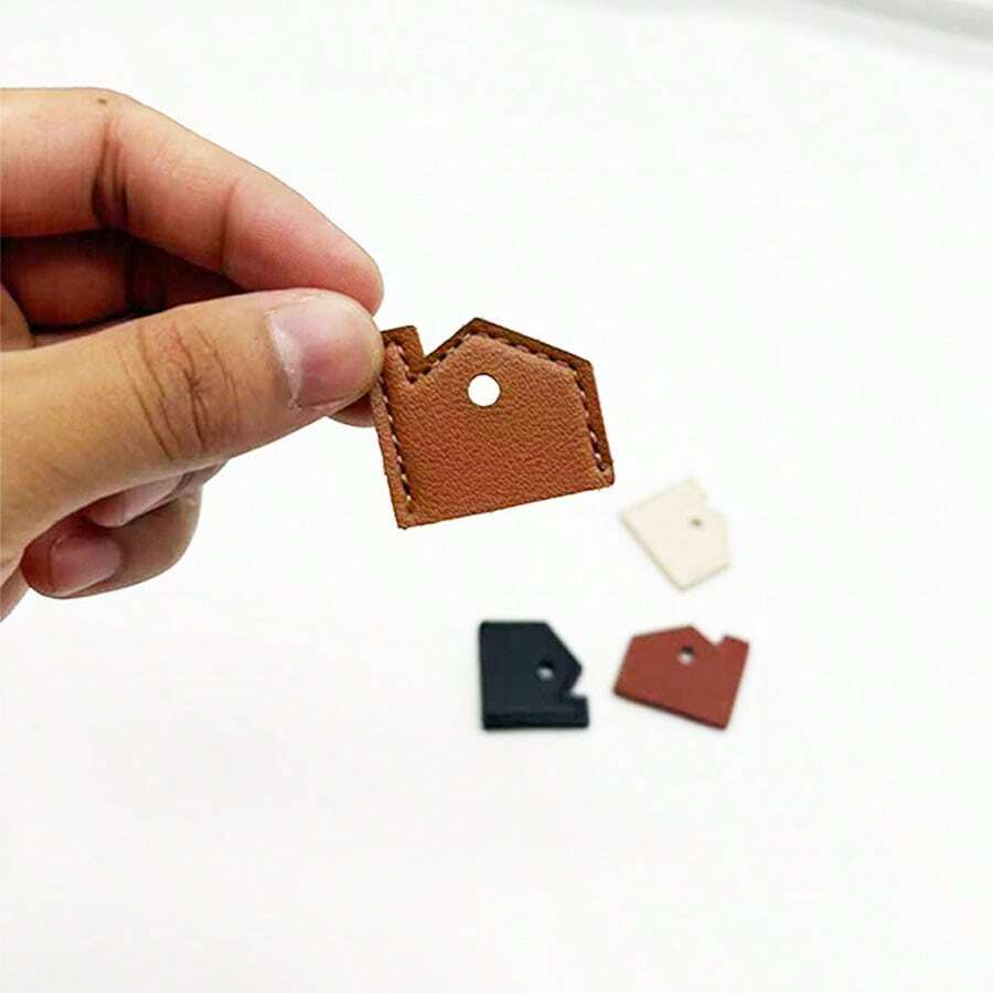 多色鑰匙識別保護套 PU 皮革保護套 可愛皮革鑰匙識別帽鑰匙圈 家用與辦公室鑰匙分類識別套 鑰匙裝飾配件 - 彩色 - 查看 1