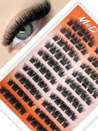 Lash Clusters Kit 170D Lash Clusters Kit 12-16mm Volume Eyelash Clusters D Curvature Cluster Eyelash Extensions 3D Wispy Lashes Clusters DIY Lash Extension Kit(170D-12-16MIX Thick Kit)