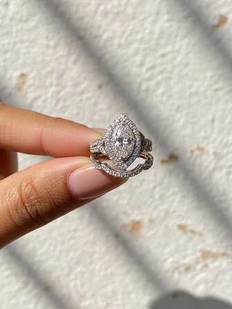 1pc 925 Sterling Silver Couple Rings - Lightweight Luxurious Shiny Geometric Design, Fashionable Everyday Accessory, Perfect Gift For Female Friends