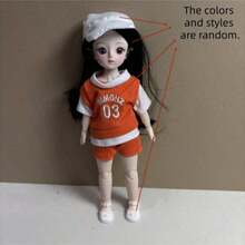 新款11.81英寸时尚娃娃BJD娃娃，可爱妆容，可动关节，裸体OB11，卡哇伊卡通动画3D逼真眼睛，漫画脸，卡哇伊娃娃服装，派对礼物，时尚美丽的薄纱连衣裙娃娃 - 彩色 - 查看 22