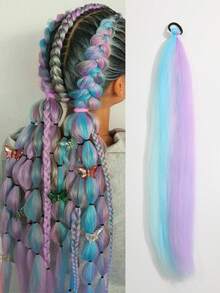 26Inch Synthetic Long Jumbo Ombre Braiding Hair Extension Color Hairpiece For Kids Elastic Rubber Band Hair Accessories 1pc