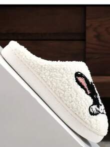 热搜网络名人冬季卡通棉拖鞋女士新款可爱保暖毛绒室内情侣穿棉鞋男士 - 白色 - 查看 11