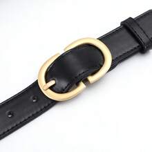 1pc Fashion Versatile Gold-Tone Double D Buckle Plus Size Women's Belt, PU Leather Casual Dress Belt Suitable For Daily Commute, University, Weekend Shopping, Valentine's Day Decoration, And Business Occasions - B - View 7