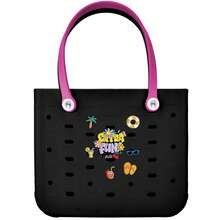 1pc Large Women's Beach Bag, Large Capacity Geometric Pattern Open Design Beach Bag, Waterproof And Sandproof Multifunctional EVA Handbag, EVA Tote Bag, Rubber Vegetable Basket Bag, Suitable For Beach, Swimming Pool, Vacation, Travel, Camping - Fashionable And Casual Shopping Bag - 彩色 - 查看 17