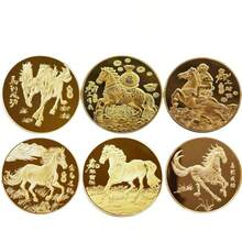 10pcs (5pcs Commemorative Coins + 5pcs Gift Bags) / 2pcs (1pc Commemorative Coins + 1pc Gift Bags) Optional Chinese Zodiac Horse Commemorative Coins, Lucky Horse Badges With Gift Bag, New Year, Birthday, Wedding, Baby Shower, Valentine's Day, Anniversary, Mother's Day, Father's Day, Back To School, Graduation Party, Holiday, Birthday Decoration, Random Color And Style - Multicolor - View 5