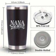1pc - 20oz/591ml Stainless Steel Cup. Nana Grandma Gifts - Best Grandma Granny Gifts Nana Grandma Coffee Cup Birthday Gift Nana Mother's Day Gift Nana Coffee Cup New Grandma Gift. - Hồng - Xem 4