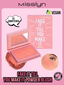 MISSLYN-FAKE IT TILL YOU MAKE IT 粉状腮红，哑光粉状腮红，带镜子，显色度高，打造自然妆效，易于晕染，色号从清透到浓郁，持久显色，轻轻一扫即可展现活力自然的色调