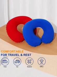 Travel Pillow, Neck Pillow, Airplane, Car, Home Office, Flight Soft Cover, C-Shaped Portable Student Adult Cushion, Supports And Protects The Cervical Spine When Studying Or Riding, Other Travel, C-Shaped Pillow, Comfortable In The Car, Cute Support Cushion - Multicolor - View 4