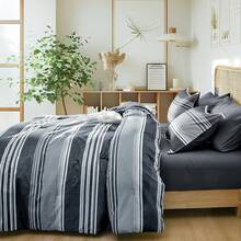 Pieces Comforter Set, Striped Bed In A Bag, Charcoal Stripe Bedding, 18 Deep Pocket All Season, Ultra Soft Bedding Sets With Comforter, Sheets, Pillowcases & Shams, Luxury Cozy Bedding Very Beautiful PKZD - 霧霾藍 - 查看 10
