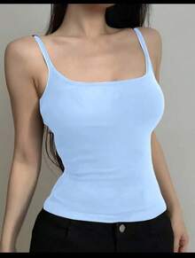 Basic Women's Tank Top With Straps. Basic Baita Nightgown/Vest - Royal Blue - View 1