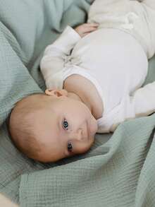 1/2 件装新生儿棉纱布襁褓毯，透气柔软，可作拍嗝巾，婴儿沐浴必备品 - 彩色 - 查看 8