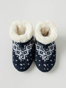 1 Pair Rabbit Fur Thermal Lined Slipper Socks, Soft Warm Thick Non-Slip Floor Socks For Men And Women, Autumn/Winter, Cozy Socks - Multicolor - View 15