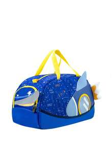 1个便携式旅行包，印有可爱的卡通独角兽/兔子/蛋糕/鲨鱼/恐龙等新颖造型。大容量、轻便耐磨的单肩斜挎包，配有舒适宽肩带，肩带长度可调节，满足基本收纳需求，适合旅行、户外活动、露营等场合，也适合万圣节、感恩节、圣诞节等节日。