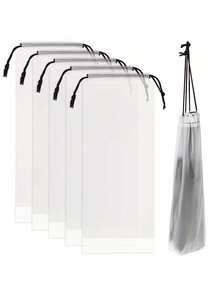 10 pezzi Borse trasparenti in plastica per ombrelli, borse semi-trasparenti opache con cordino - impermeabili, pieghevoli, ideali per riporre ombrelli bagnati, perfette per viaggi e attività all'aperto. Custodia per ombrelli da esterno | Design trasparente | Chiusura sicura. Aspetto elegante, chiusura a cordoncino affidabile.