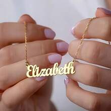 Customized Personalized English Letter Name Pendant Necklace Made Of Stainless Steel 18K Plated With Simple Style Personalized Necklace - Nhiều màu - Xem 5