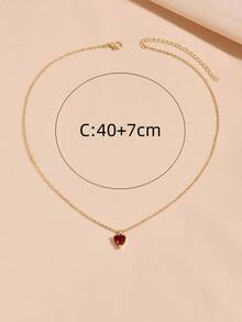 一盒4件套心形首饰套装，可定制心形项链、耳环和手链，适合日常佩戴、派对、约会、婚礼、新娘礼物、送给妈妈的礼物、生日、情人节等场合。 - 4pcs set with Box - 查看 11