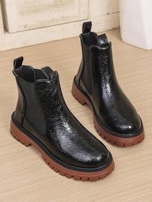 Women's Ankle Boots, Slip-On Shoes, Black Shoes, Winter Boots, Black Boots, Women's Shoes, Flat Shoes, New Shoes, Ankle Boots, Women's Shoes, Heels - Black - View 9