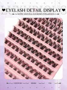 120 szt. puszystych, pojedynczych sztucznych rzęs w kształcie litery D, tworzących naturalny i gęsty efekt, długość 8-16 mm, odpowiednie dla początkujących majsterkowiczów, świetny prezent dla kobiet i dziewcząt