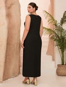 Mgiacy-Classy,New Arrival,Tank Top,Round Neck,Knit,All-Match,Long Dress