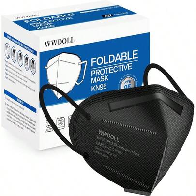 WWDOLL KN95 Face Mask 25 Pack 5-Layers Breathable KN95 Masks White