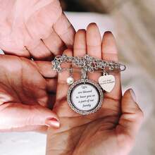 Personalized Blue Wedding Bouquet Charm - Customized Photo & Heart-Shaped Brooch, Sentimental Crystal Pearl Gift For The Bride - Multicolor - View 2