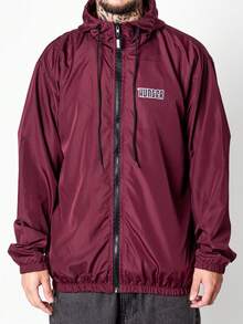 HUNTER CWB Men's Oversized Plain Windbreaker Jacket With Hood, Lightweight, Hunter Street Style, 10 Colors, 2026 - 紫紅色 - 查看 1