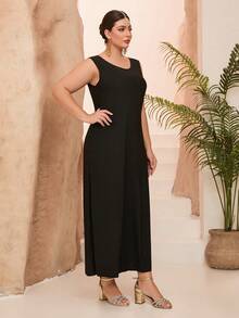 Mgiacy-Classy,New Arrival,Tank Top,Round Neck,Knit,All-Match,Long Dress