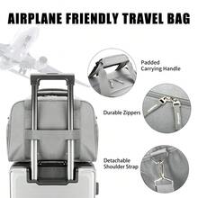 Gray 14" Foldable Mini Duffel Gym Bag - Travel & Sport Essential For Women & Men, Spirit Airlines Underseat Carry On Bag - 灰色 - 查看 4