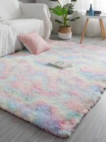 1 块毛绒地毯，防滑地毯，适用于家庭、客厅、卧室 - 彩色 - 查看 6